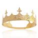 Crown Hair Jewelry Royal King Diadem Men Metal Big Tiaras For Halloween Costume Gold