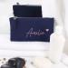 Herz & Heim Customizable Heart Cosmetic Bag - Perfect Gift for Women | Small Blue Cosmetic Case - Buy Online on GoSupps.com