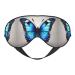 Blue Butterfly Print Double-Sided Eye Mask Soft and Light Blocking for Enhancing Sleep Quality