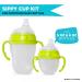 Comotomo Soft Spout Transition Sippy Cup Kit | Fits 5oz & 8oz Bottles | Includes Nipple, Weighted Straw & Bottle Handles | 2 Pack Green - Buy Online on GoSupps.com
