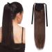 Sego ponytail real hair ponytail hair part braid extensions hair extension clip in hair piece 100% remy human hair dark brown #2-1 16 "(45cm) -80g 40 cm dark brown #2