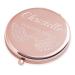 Maverton make -up mirror with engraving - round - double mirror - regular + with enlargement - personalized pocket mirror - travel mirror for handbags - gift for women - rose gold - wing