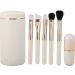 6 in 1 Makeup Brush Set Portable Synthetic Cosmetic Brushes Set for Foundation Blending Powder Eye Shadow with Mirror (White) - Buy Online on GoSupps.com