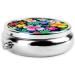 Colorful Flowers Round Pill Box | 3 Compartment Portable Organizer for Travel | International Shipping Available - Buy Online on GoSupps.com