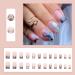 24Pcs Black Butterfly Square Press On Nails | French Tips with Removable Glue | Artificial Glitter Fake Nails for Women and Girls - Buy Online on GoSupps.com