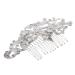 rieder Women's Silver Rhinestone Bridal Wedding Flowers Pearl Headband Hair Clip Comb