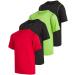 Black Bear Boys Athletic T-Shirt 4 Pack Active Performance Dry-Fit Sports Tee (4-18) Black/Red/Black/Green 12-14