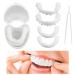 Brigtviee 2 pairs of cosmetic veneers teeth immediate veneer dentures perfect smile veneers snap-on teeth temporary prostheses teeth veneers with mini tweezers for men women tooth whitening