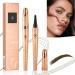 2024 New Magic 4-Tip Eyebrow Pencil - Upgraded 3D Long-Lasting Waterproof Microblading Eye Brow Pencil Contouring Pen Long-Lasting Natural Fine Stroke Eyebrow Pencil (Dark Brown)