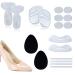 Rainmae inserts heel cushion set anti -slip jet inlays set 18 pieces high heel pads gel insole cushion cushions AntiSlip silicone heel pillow heel holder bale pad liner footpan