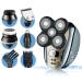 Dreamme Electric Shaver for Men 5-in-1 Grooming Kit for Men: Five-Headed Beard Electric Razors Nose Hair Trimmer Head Shavers for Bald Men Cordless and Rechargeable Navy Gray