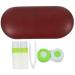 Homsfou 1 set travel bag for sunglasses contact lens container Double glasses case portable contacts tongue pocket lens box holder travel PU glasses outside red