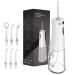 Cordless Oral Irrigator Portable Electric Tooth Cleaner Oral Irrigator Test Winner for 4 Modes & 6 Nozzles 300ML Water Tank Mouth Cleaner for Oral Care & Cleaning IPX7 Waterproof Electric Waterflosser White