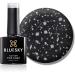 BLUESKY Gel Nail Polish Snowflake Top Coat - Matte Snow White. Clear No-wipe top coat with snowflake effect and a Matte finish 10ml (Requires curing under UV/LED Lamp)