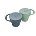 BraveJusticeKidsCo. | Snack Attack Silicone Baby Snack Cup | 2 pack | Collapsible Snack Cup (Mint and Stormy)