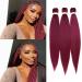 3 pieces anticipated yaki synthetic fiber lichen hair permanent shaft 26 inch low temperature hot water setting itching itching free soft crochet hair extension dark red (pack of 3) dark red