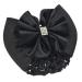 Bowknot Snood Net Net Hair Clip Net Hair Clip Barrette Hairnet Bowtie Hair Bun Cover Snood Net Hair Clip Barrette Black