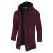 Duohropke winter cardigan with hood for men outdoor hoodie fleece jackets men long arm functional shirt warm hiking sweater breathable bicycle fleece jacket men casual coat fleece jackets 3xl Wine