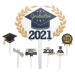 MERRYHAPY 7pcs 2021 Graduation Season Card Cupcake Ornaments 2021 Graduation Cupcake Topper Cupcake Toppers Graduation Party Decorations Cake Decorating Student Acrylic Photo