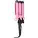 3 Barrel Curling Iron Wand - Adjustable Temperature Ceramic Hair Curler & Waver - 22mm Pink - International Shipping - Buy Online on GoSupps.com