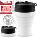 Tilcore collapsible protein shaker & water bottle Food quality leak-proof lid 600 ml / 20 oz-reusable silicone protein shaker with mixed ball black