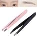 Premium Eyebrow Tweezers Set - 2 Stainless Steel Makeup Beauty Tools for Home & Salon Use | Perfect Hair Removal Clips - Buy Online on GoSupps.com