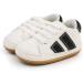 RVROVIC Baby Oxford Loafer Flats Infant Shoes 0-6 Months (White/Black) - Anti-Slip PU Leather Soft Sole Sneakers - Buy Online on GoSupps.com