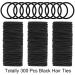 300 Pieces Black Hair Ties - Elastic Headbands for Thick Curly Hair | Ponytail Holders & Hair Accessories for Women & Girls - Buy Online on GoSupps.com