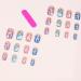 Colorful Press on Nails - 24Pcs Medium Length Glossy Fake Nails with Gold Foil & White Gradient | Reusable Acrylic Stick on Nails for Women - Buy Online on GoSupps.com