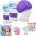 8 Pack Purple Shower Caps for Women - Waterproof Bath Hat with Elastic Band - Buy Online on GoSupps.com