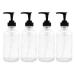 8oz Clear Glass Pump Bottles (4-Pack w/Black Plastic Pumps), Great as Essential Oil Bottles, Lotion Bottles, Soap Dispensers, and More