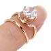 Rhinestones Fingernail Rings Women Finger Nail Rings Electroplated Copper Nail Rings Exquisite Stylish Nail Art Rings for Dancing Party (3053 gold)