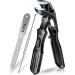 2024 Upgrade Angled Head Nail Clippers for Seniors Ergonomic Toenail Clipper for Thick Nails Premium Steel Toe Nails Clippers with Catcher for Men Black Nail Clippers - Buy Online on GoSupps.com