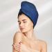 Retro Blue Glitter Microfiber Hair Towel - Super Absorbent Quick Dry Wrap for Long Curly & Thick Hair | Coral Velvet Style - Buy Online on GoSupps.com