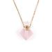 YGLINE Rose Quartz Healing Crystal Necklace Natural Gemstones Perfume Bottle Pendant Necklace for Womens Ladies