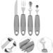 Adaptive Utensils Built up Fork Spoon Rocker Knife Easy Grip Silverware for Adults Elderly Weak Hand Patients Disabled Light Grey 3 Piece Set (Color : Light Grey-1) - Buy Online on GoSupps.com
