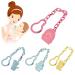 4 Set pacifier chains for babies Pacifier Clip Chain suitable for pacifiers soft pacifier chain set with adapters for bite toys and baby shower.