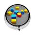 Colorful Blocksround Pill Box 3 Compartment Round Pill Box Organizer Portable Travel Pill Box for Traveling.