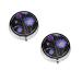 (Purple Flowers) Round Pill Box 3 Compartment Pill Box Mini Decorative Pocket Purse Portable Travel Medicine Tablet Vitamin Holder Organizer Pill Case