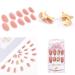 Sethexy Glossy Oval False Nails - Pink Long Gold Butterfly Acrylic Tips | 24 Complete Press-On Nail Set for Women & Girls - Buy Online on GoSupps.com
