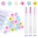 SenRocc 20Pcs Mascara Wands Tube Set Reusable Lash Brush Rose Flower Tube Eyelash Brush Tubes Spoolies Lash Extension Brushes Applicators Makeup Tools(5-petal-MIX) 20pcs-5-petal-MIX