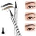 Cooklesa Eyebrow Cooklesa Upgraded Natural Waterproof Eyebrow Pen with Microfine Tip Two-Pronged Eyebrow Pencil Natural Waterproof Eyebrow Pen With Microfine Tip Cooklesa Eyebrow Pencil (Black+Gray)