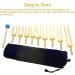 Dreld 9 Solfeggio Tuning Forks Kit - Healing Forks with Silicone Hammer and Bag for DNA Repair - Golden - Sound Therapy Musical Instrument - Buy Online on GoSupps.com