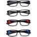 CAMKIDS 4 Pack Ultra Light Reading Glasses for Men & Women - Sport Style TR90 in Black Gray Blue Red | 2.0x Magnification - International Shipping Available - Buy Online on GoSupps.com