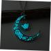 jojofuny Moon Necklace Moon Pendant Necklace Pendant Decor Owl Pendant Necklace Owl Luminous Decorate Light Blue 50*3.5cm - Buy Online on GoSupps.com