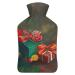 Christmas Hot Water Bottle With Cover Plush Bed Bottle Hand Warmer For Adults And Children 26.5X15.3cm