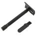 Razor with a comfortable handle double edge bar shaver made of metal for men stable performance simple operation wide use with cleaning brush