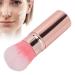 Retractable Makeup Brush Ergonomic Cosmetic Brush with Skin Friendly Soft Bristles Portable Beauty Tool with Dustproof Cover for Travel Cosmetic Tool for Loose Powder Blush Foundation(Pink)