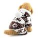Ranphy dogs/cat clothing/hooded sweater for small dogs - for males and females - soft velvet velvet - reindeer pattern - dog pile suit/jumpsuit for puppies m (back: 25cm breast size: 37cm) brown