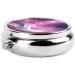 Colorful Aurora Portable Metal Pill Box - Round Mini 3-Compartment Travel Essential with Hinged Design - Perfect for Small Pills - Black - Buy Online on GoSupps.com